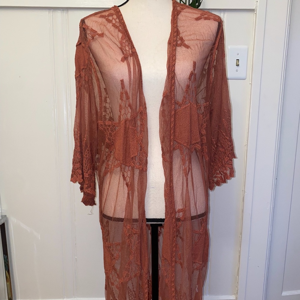 Burnt orange maxi coverup